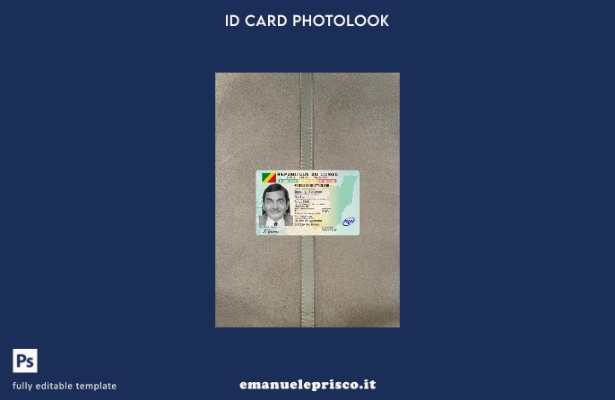 modello frontale photolook per carta d'identità del Congo in stile verificato
